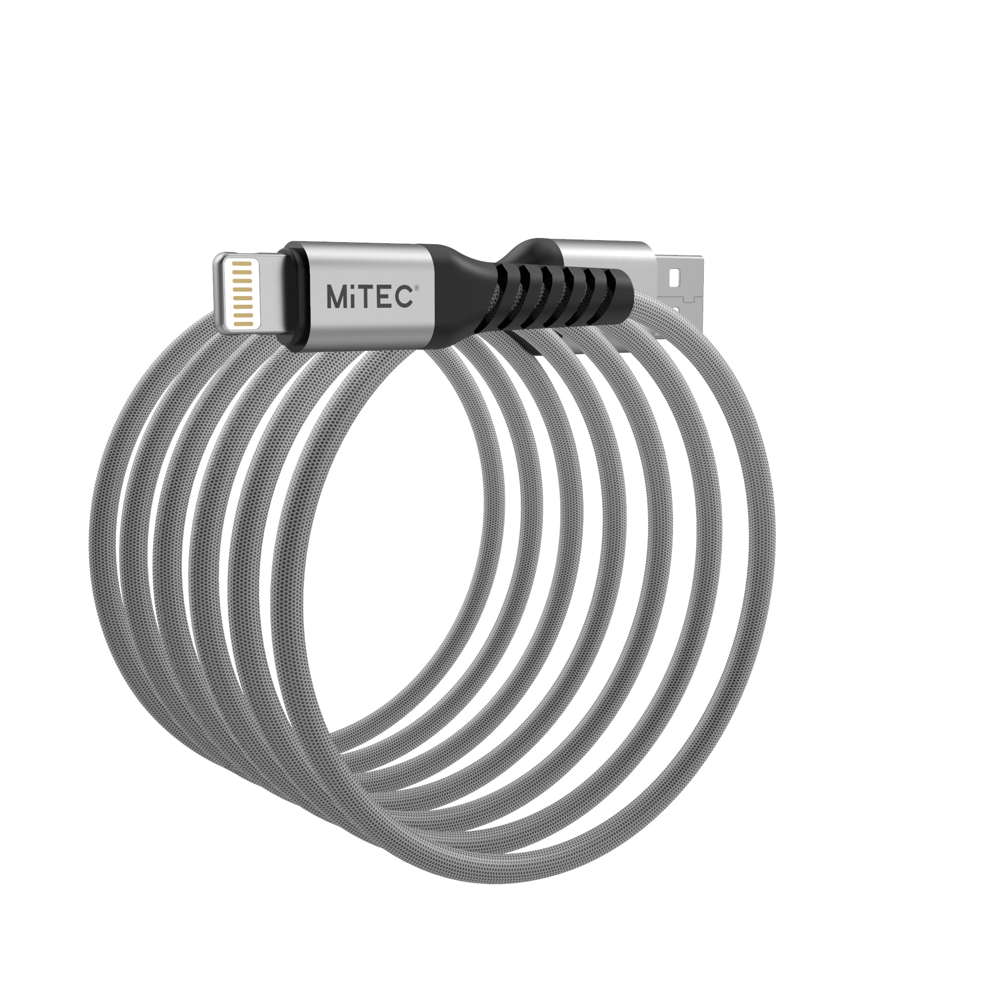 MiTEC MiPOWER USB to Lightning Cable UNBREAKABLE 1m Silver