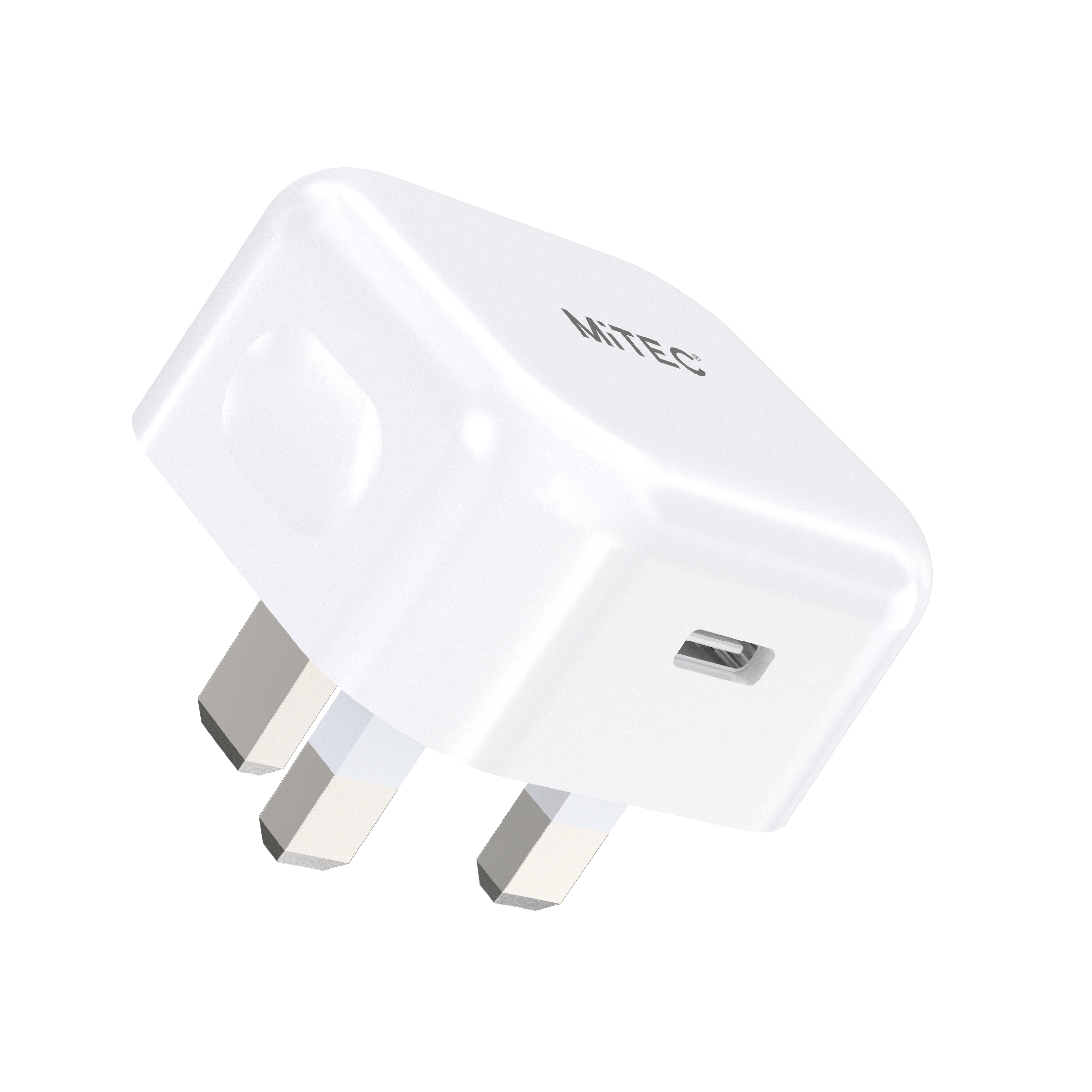 MiTEC MiPOWER PD 20W Fast USB Mains Charger White