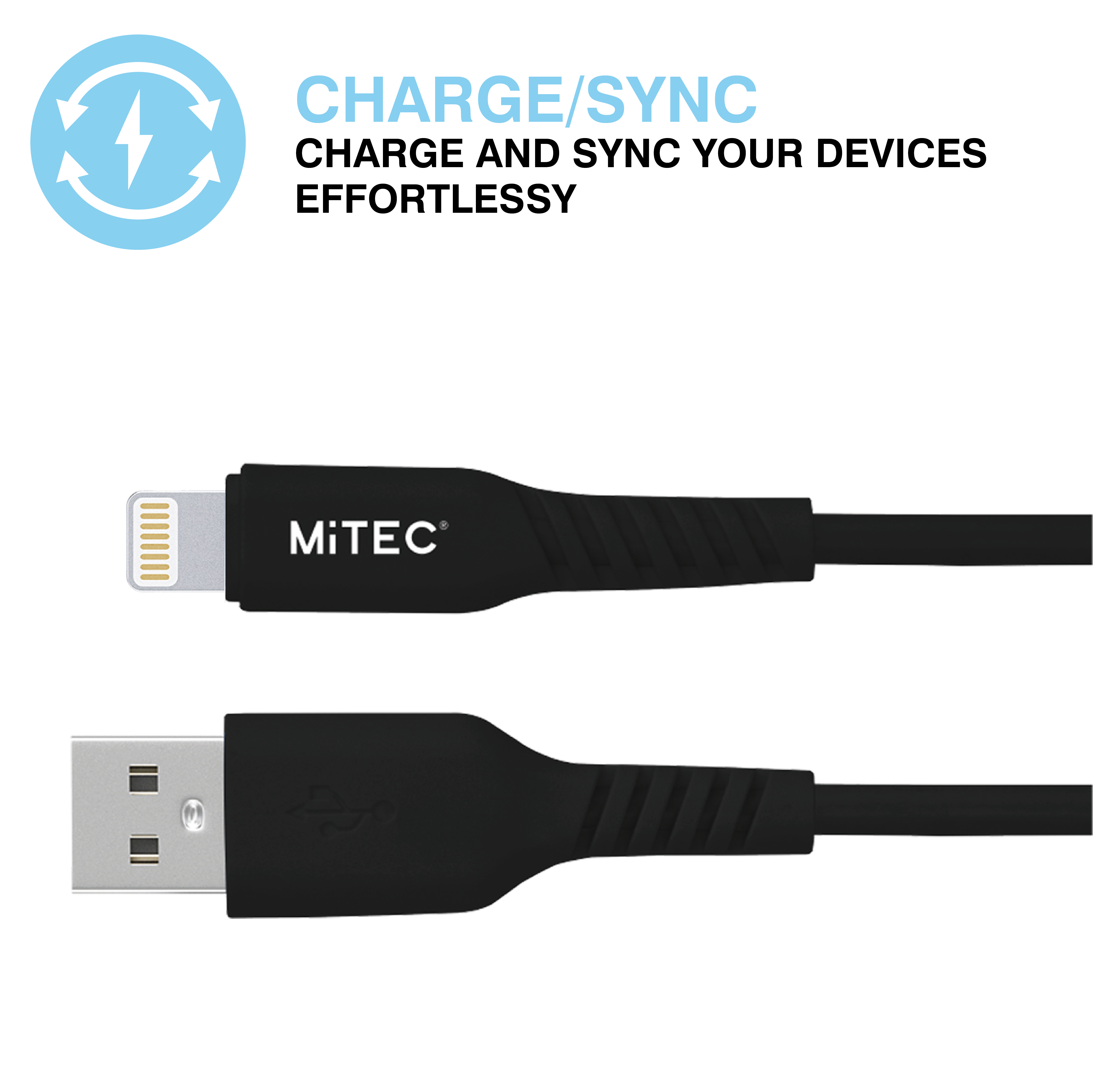 MiTEC MiPOWER USB to Lightning Cable 2m Black