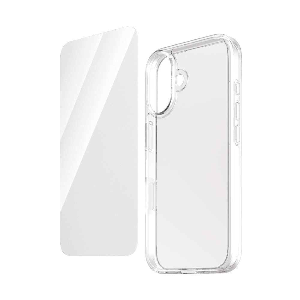 MiTEC MiPROTECT iPhone 16+ Phone Case & Glass Bundle - Clear