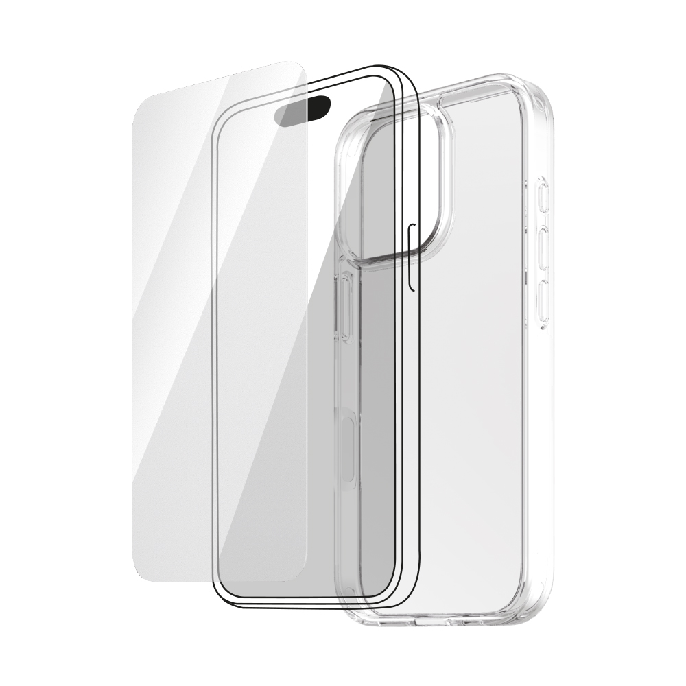 MiTEC MiPROTECT iPhone 16 Pro Max Phone Case & Glass Bundle - Clear