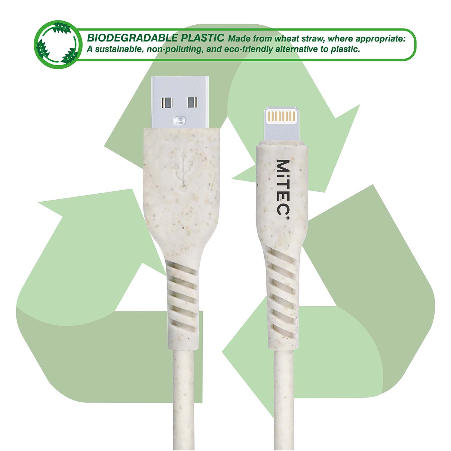 MiTEC BIO Lightning Cable 1M Beige