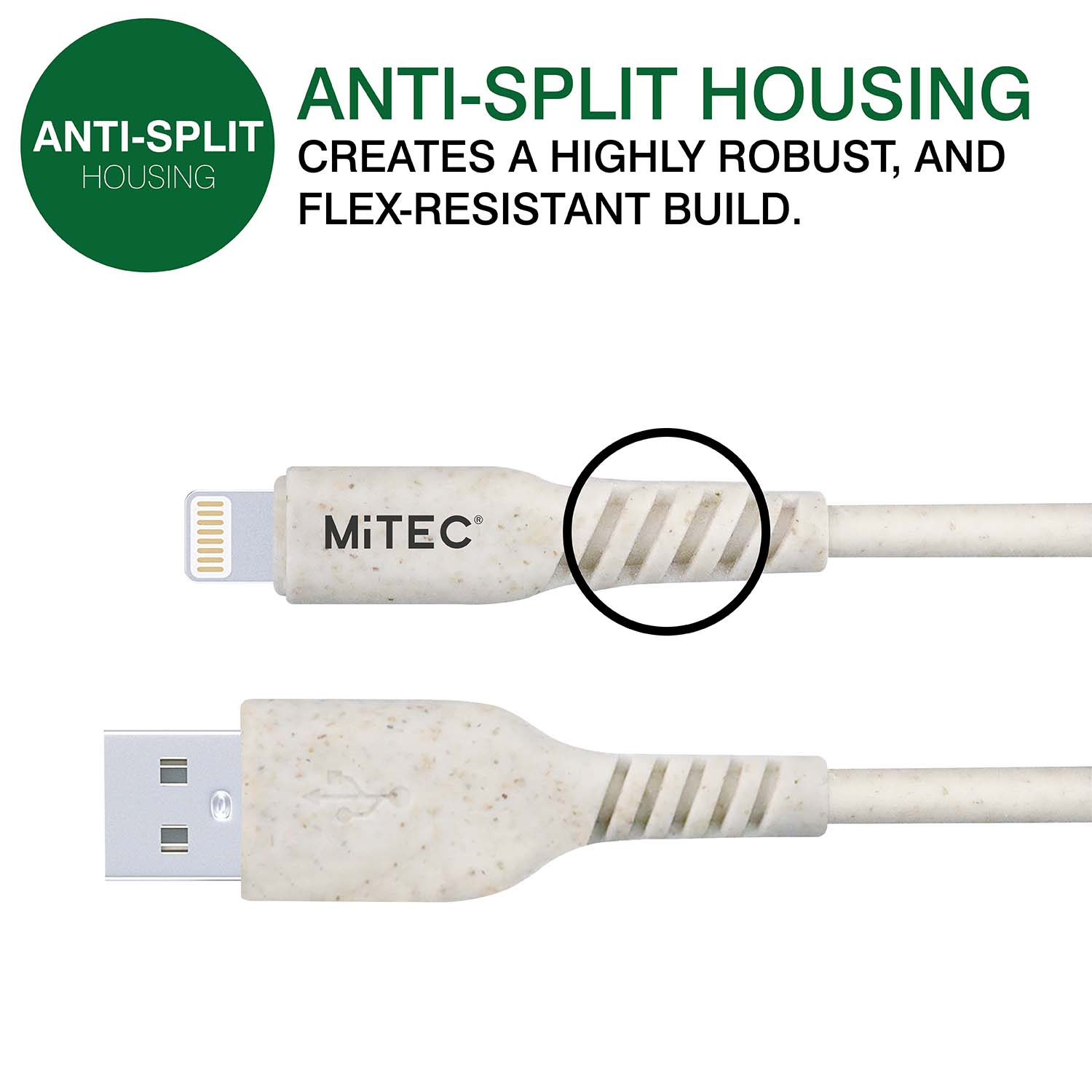 MiTEC BIO Lightning Cable 1M Beige