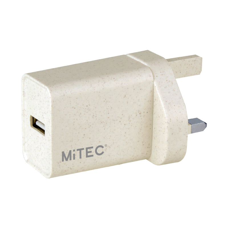 MiTEC BIO Universal 2A USB Mains Charger Beige