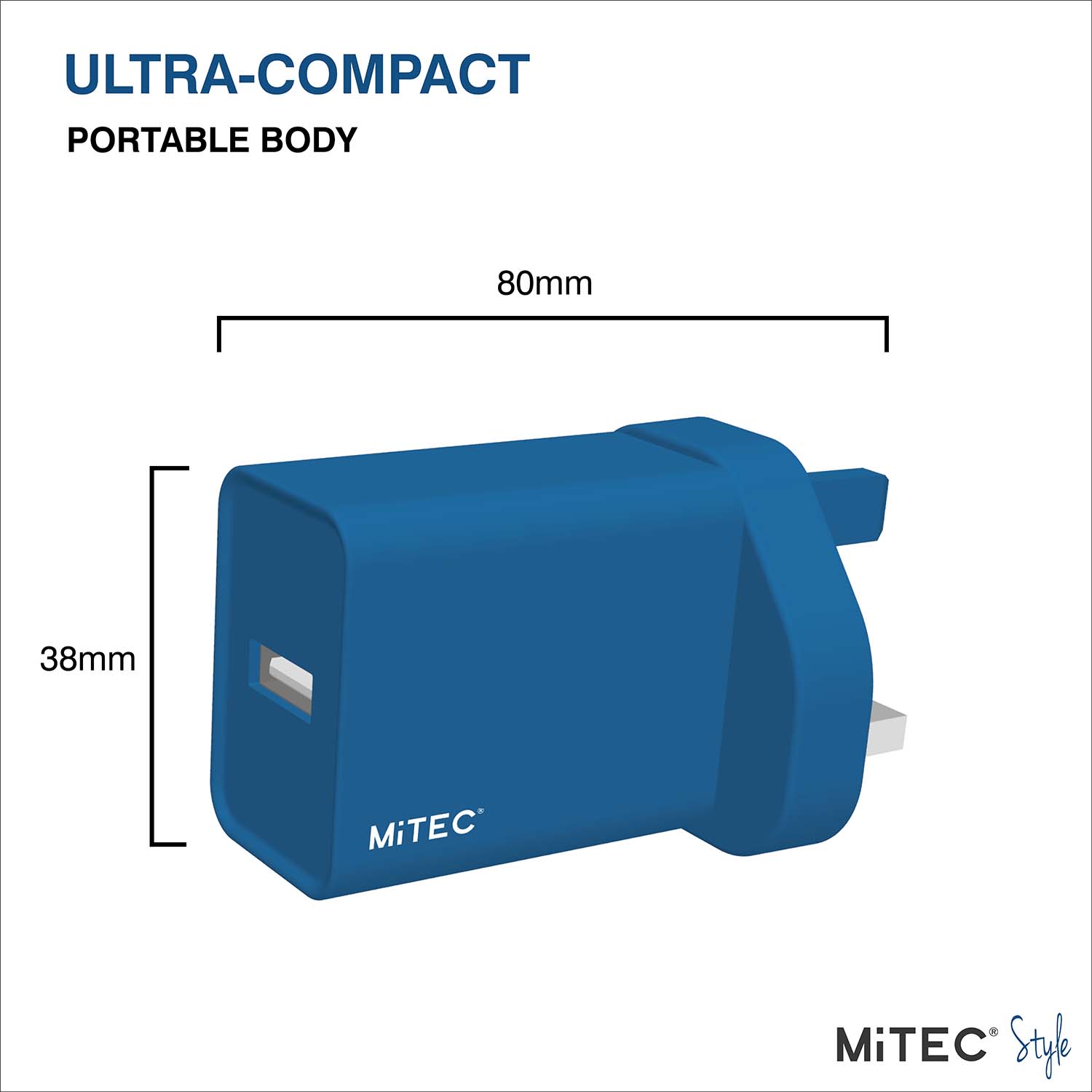 MiTEC MiPOWER 2A Mains USB Charger