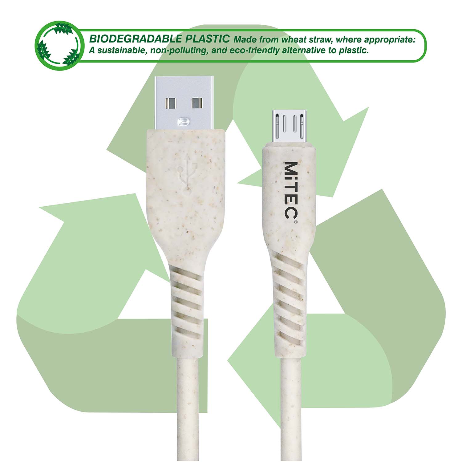 MiTEC BIO Micro USB Cable 1M Beige